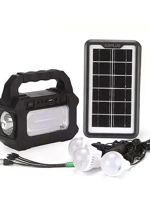 Moreka lámpara de emergencia Mod. LEH-3 con panel solar recargable y 3 focos