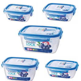 Set de contenedores herméticos rectangulares SoundLock LEPRECT Lock & Lock