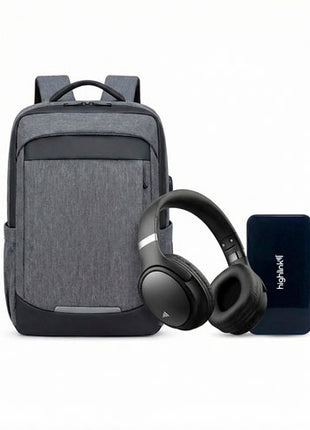 Highlink Mochila Backpack, Audífonos LinkPro, Power Bank Color Negro