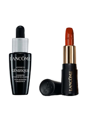 Lancome Set 3 pzas La vie est belle iris absolu edp 100 ml / mini labial absolu rouge cream / suero facial 7 ml. Dama