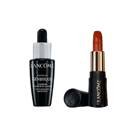Lancome Set 3 pzas La vie est belle iris absolu edp 100 ml / mini labial absolu rouge cream / suero facial 7 ml. Dama