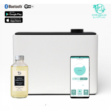 Estrategas Olfativos Difusor Aromático Luxury LUB-00 blanco con depósito de 1L