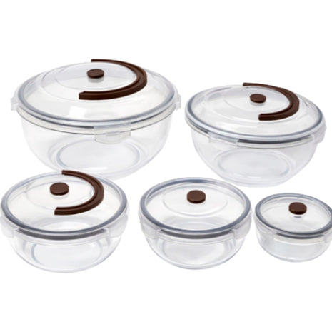 Good & Good Juego de 5 recipientes herméticos M105-JR0033 transparentes con tapa