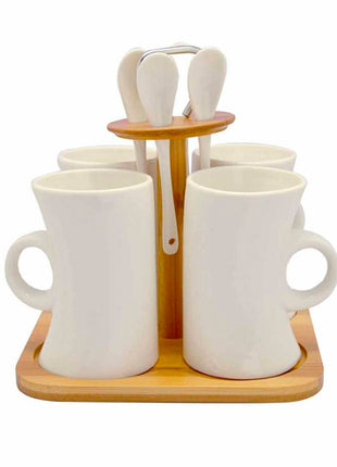 Set de 4 tazas con Cuchara y base M12-ST0021 Good & Good