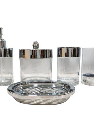 Good & Good Set de accesorios para baño M148-JB0001 transparente 5 piezas