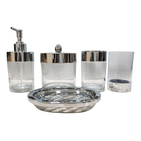 Good & Good Set de accesorios para baño M148-JB0001 transparente 5 piezas