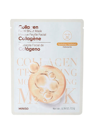 Miniso Mascarilla Facial Colágeno MASKCOLLAGEN Blanco Hidratante