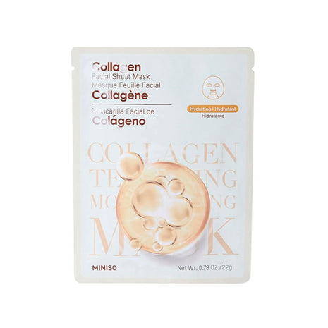 Miniso Mascarilla Facial Colágeno MASKCOLLAGEN Blanco Hidratante