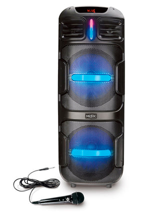 Misik Unibody portátil MB2220 negro TWS doble 12” con luces LED
