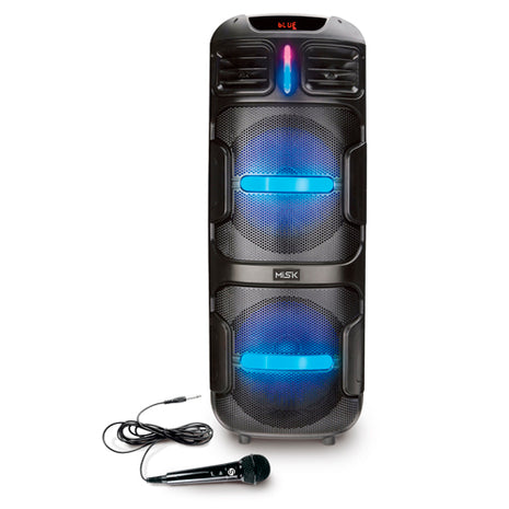 Misik Unibody portátil MB2220 negro TWS doble 12” con luces LED