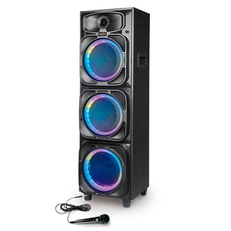 Misik Unibody portátil MB2308 negro TWS triple 8” con luces LED