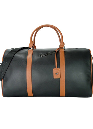 Michel Domit Maleta de mano MDTMALETASSM06NGR negro con camel con asas de mano y correa ajustable al hombro