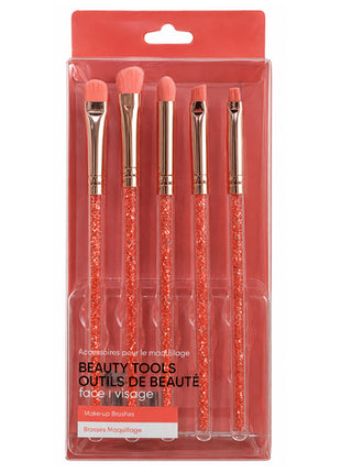Miniso Set de Brochas Crystal Maquillaje MINIBCRYS5 5pz Rosa