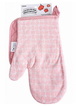 Miniso Kit Guante Y Agarradera Poliéster MINIGUAGR Rosa 2 Piezas