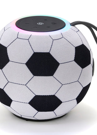 Misik Bocina TWS portátil MS245 blanco con negro con luz en forma de balón