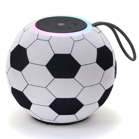 Misik Bocina TWS portátil MS245 blanco con negro con luz en forma de balón