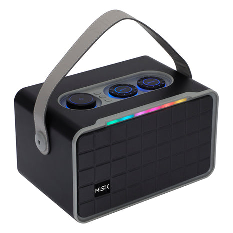 Misik Sistema de Audio Portátil MS258 negro con luces LED TWS