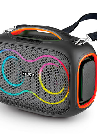 Misik Sistema de Audio portátil MS272 negro de alta potencia TWS con luz LED y USB