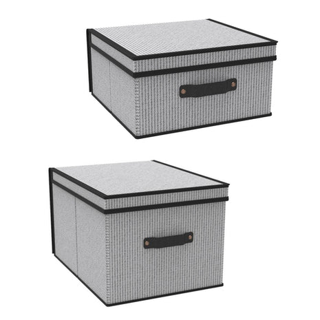 Namaro Design Set de 2 cajas organizadoras London OR-443988 gris con negro plegable