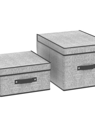 Namaro Design Set de 2 cajas organizadoras Capri OR-450641 gris con negro plegable