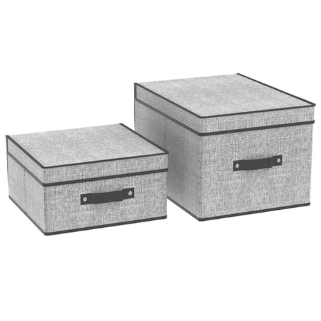 Namaro Design Set de 2 cajas organizadoras Capri OR-450641 gris con negro plegable