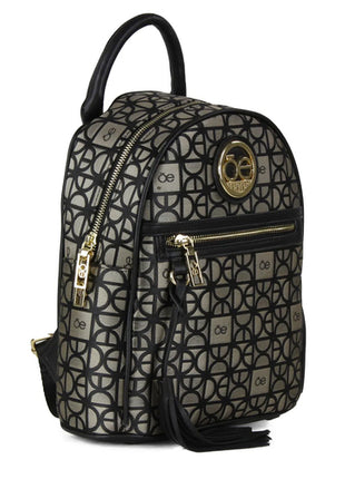 Cloe Backpack con trama Icónica Negra. OTEM-955.