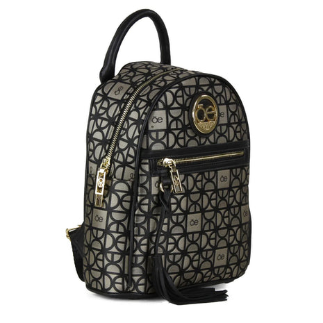 Cloe Backpack con trama Icónica Negra. OTEM-955.