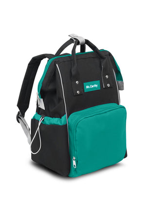 Mochila pañalera de 16" PAN-16 negro turquesa Mc.Carthy