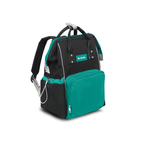 Mochila pañalera de 16" PAN-16 negro turquesa Mc.Carthy