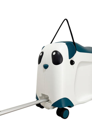 Maleta y carrito de montar para niños Panda blanco con azul Peak Tour