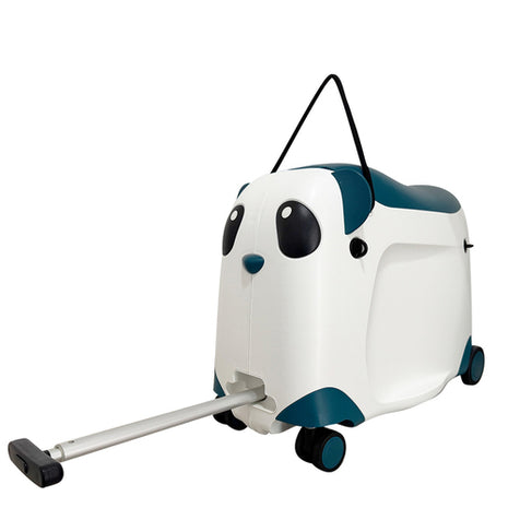 Maleta y carrito de montar para niños Panda blanco con azul Peak Tour