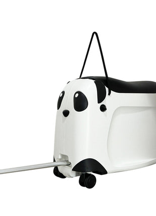 Maleta y carrito de montar para niños Panda blanco con negro Peak Tour