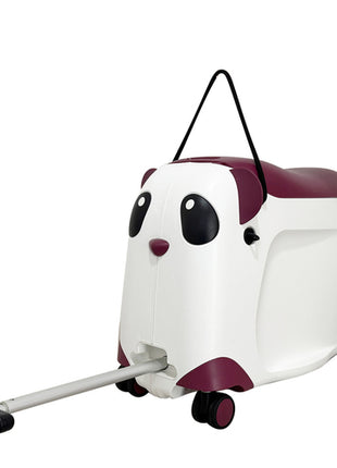 Maleta y carrito de montar para niños Panda blanco con borgoña Peak Tour