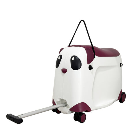 Maleta y carrito de montar para niños Panda blanco con borgoña Peak Tour
