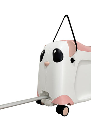 Maleta y carrito de montar para niños Panda blanco con rosa Peak Tour