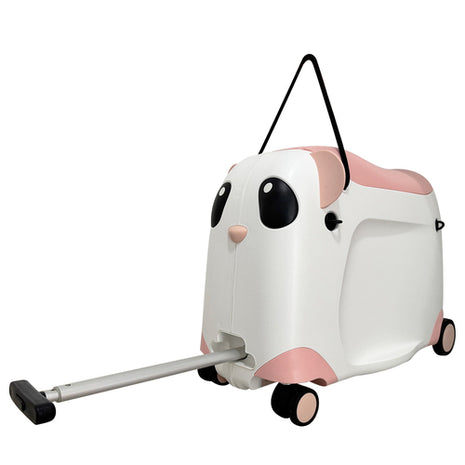 Maleta y carrito de montar para niños Panda blanco con rosa Peak Tour