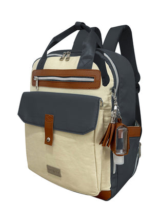 Pañalera backpack Giza beige con gris PeakTour