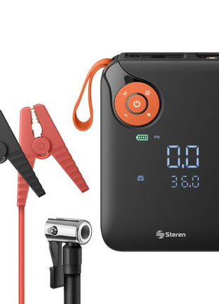 Steren Arrancador para Auto Compacto o SUV PB-CAR80 Llantas Power Bank Linterna