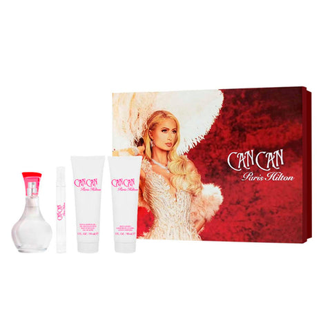 Paris Hilton Set 4 piezas Can can edp 100 ml + crema corporal 90 ml + Gel de ducha 90 ml + mini 10 ml. Dama
