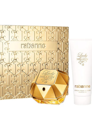 Paco Rabanne set 3 piezas Lady Million edp 80 ml + crema corporal 100nml + perfumero 10 ml. Dama