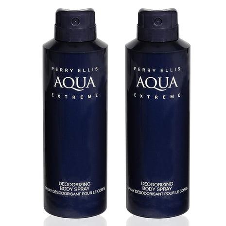 Perry Ellis Set 2 desodorantes corporales en spray Aqua Extreme de 170 gr C/U. Caballero
