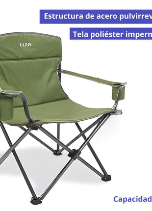 Uline paquete de silla y mesa Mod. S-22136, color: verde, para acampar