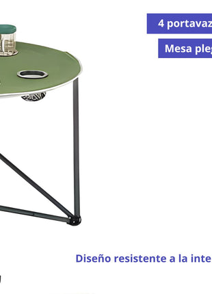 Uline paquete de silla y mesa Mod. S-22136, color: verde, para acampar
