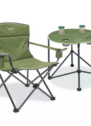 Uline paquete de silla y mesa Mod. S-22136, color: verde, para acampar