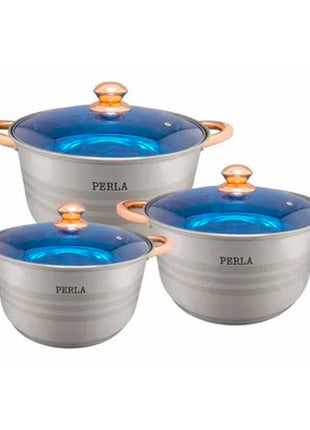 Batería de Cocina Sandy 6 piezas inoxidable S017S Perla