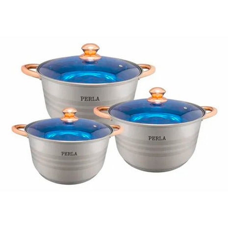 Batería de Cocina Sandy 6 piezas inoxidable S017S Perla