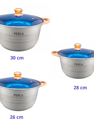 Batería de Cocina Sandy 6 piezas inoxidable S017S Perla