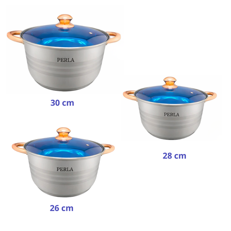 Batería de Cocina Sandy 6 piezas inoxidable S017S Perla