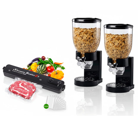 Gift Box Set de Dispensadores de Alimentos S2CSV Negro 3 piezas