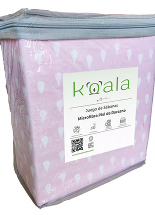 Juego de sábanas Microfibra Koala Individual, gota. Blancos Rebeca®